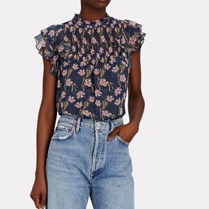Intermix Felicity Floral Silk Chiffon Top Sz 10